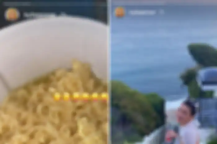 Unggahan Kylie Jenner makan mie instant di insta story nya
