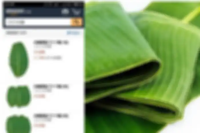 Harga daun pisang di situs Amazon Jepang