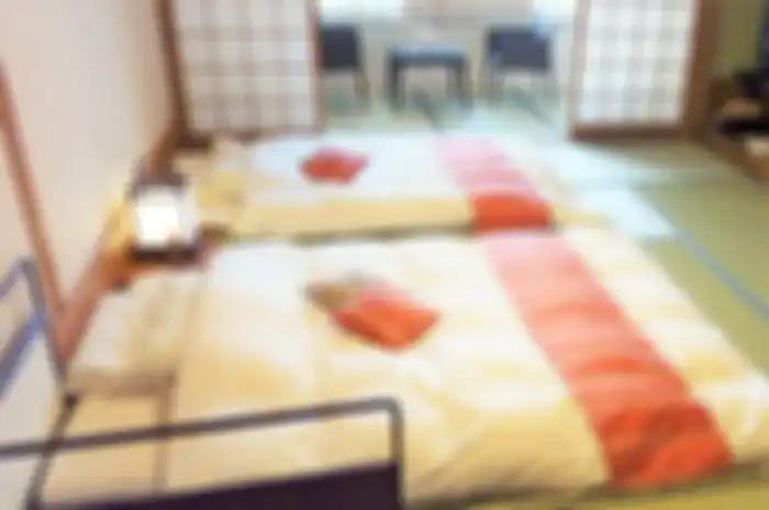 Inilah yang disebut dengan futon alias kasur lipat yang berada di lantai. Identik dengan kebiasaan orang jepang saat tidur