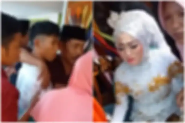 Viral video mempelai pria ketakutan lihat wajah mempelai wanita yang sudah dandan maksimal sampai buat pangling.