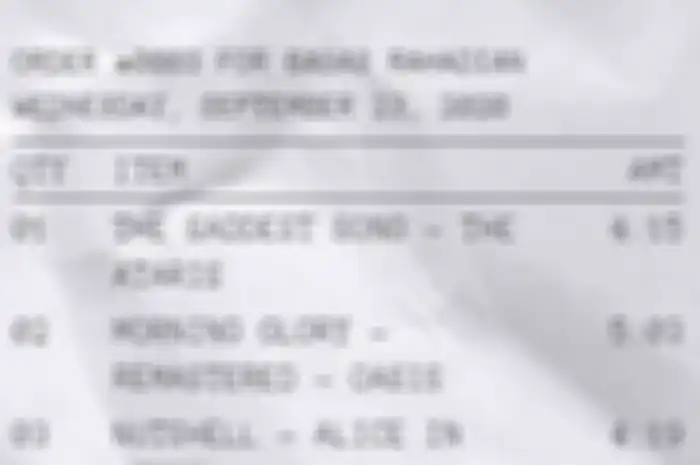 Tampilan Receiptify
