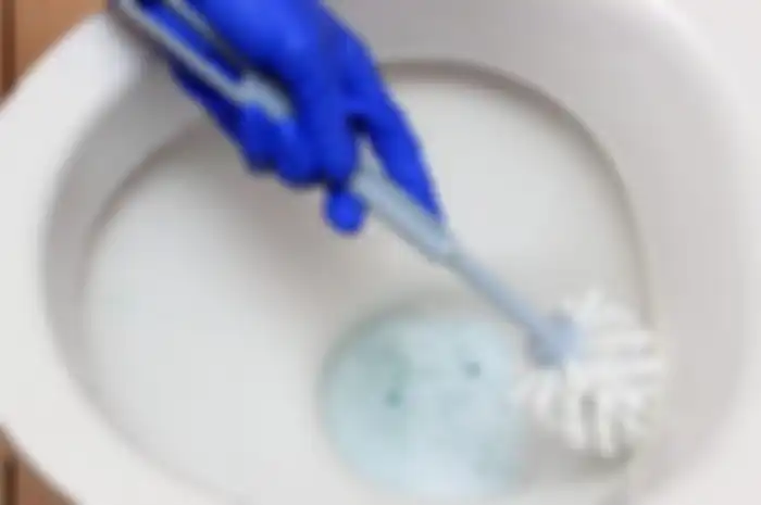 Membersihkan toilet