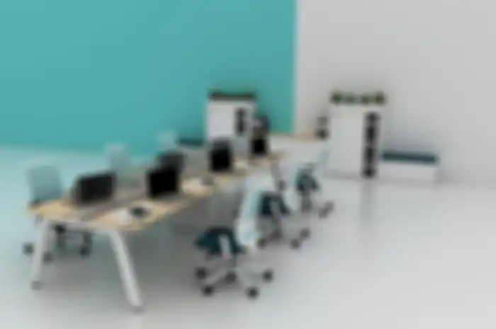 Ilustrasi furnitur kantor masa kini.