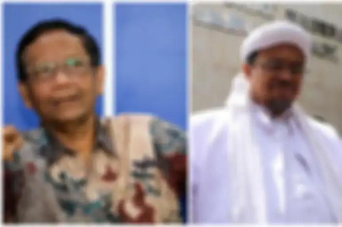 Foto kolase Mahfud MD dan Habib Rizieq