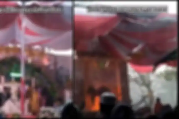 tenda pernikahan roboh diterjang hujan dera, pengantin wanita sampai pingsan.
