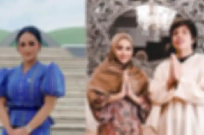 Krisdayanti beserta Aural Hermansyah dan Atta Halilintar.