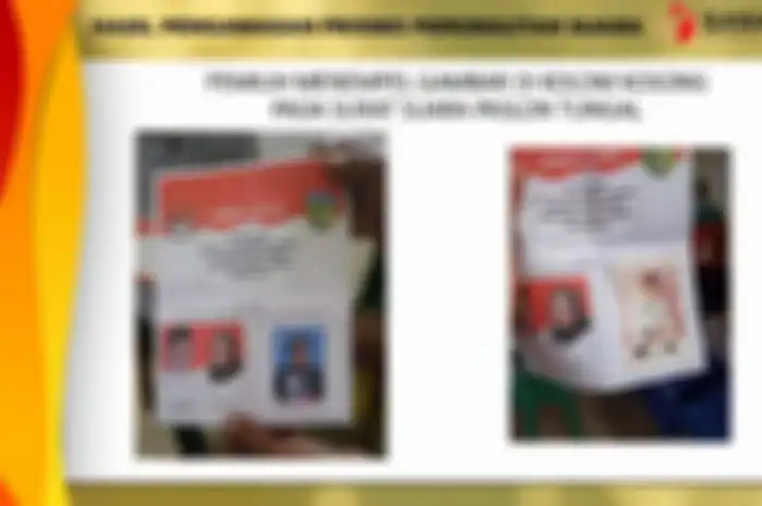 Tangkapan layar hasil pengawasan pemungutan suara pada kanal YouTube Bawaslu RI. Bawaslu dalam paparannya di antaranya menemukan tempelan gambar pada kolom kosong surat suara. 