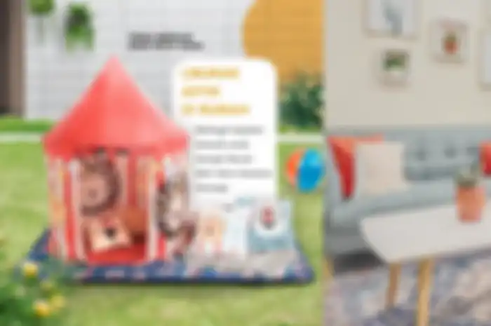 Ilustrasi berbagi produk furnitur terupdate ramah lingkungan.