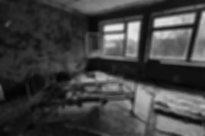 Pripyat, Chernobyl exclusion zone. The interior of the ward in a hospital in an abandoned city