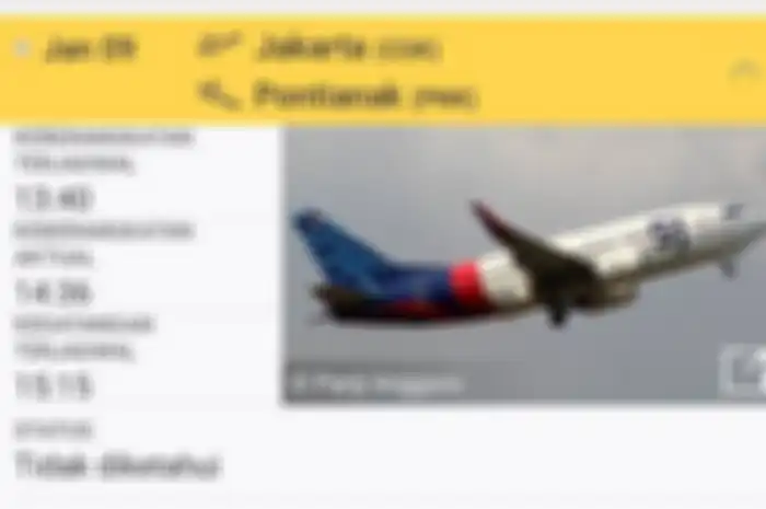 Sriwijaya Air penerbangan SJ182 dilaporkan hilang kontak Sabtu (9/1/2021)