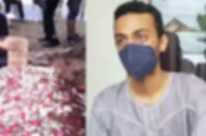Alhasan Ali Jaber (20 tahun), anak sulung Syekh Ali (kiri) dan Makam Syekh Ali Jaber di Ponpes Daarul Qur'an, Cipondoh, Tangerang, Kamis (14/1/2021). 