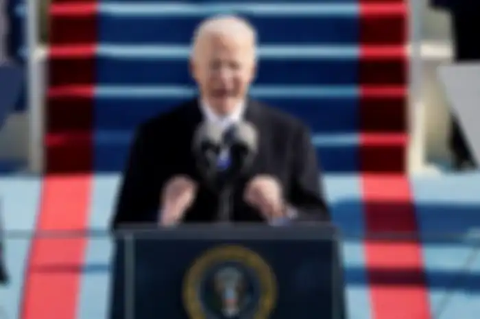 Joe Biden pidato saat pelantikan.