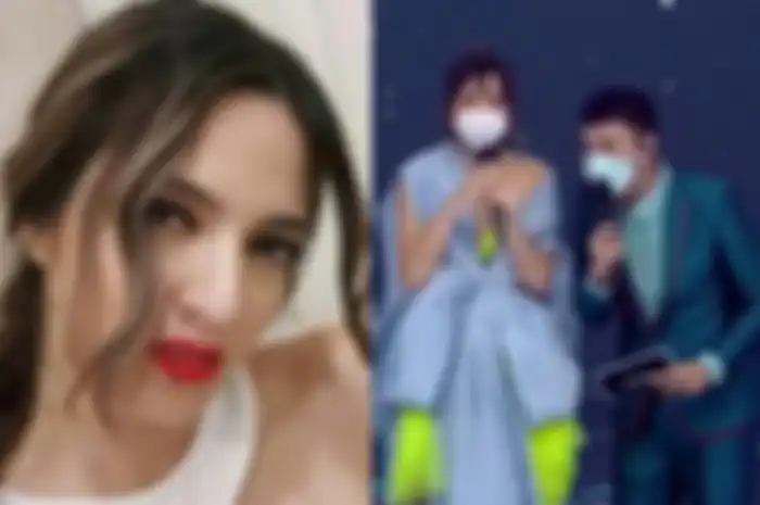 Raffi Ahmad dan Nia Ramadhani di panggung Tiktok Awards