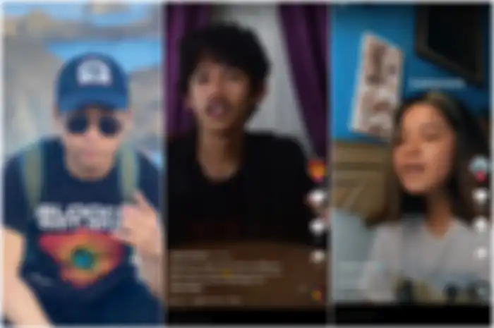 para kreator TikTok, Ibra (Kiri), Aldo (Tengah) dan Gita atau Idgitaf (Kanan)