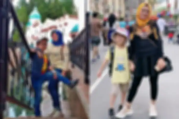Kolase foto Daus Mini dan sang istri dan Yunita dan Ichal