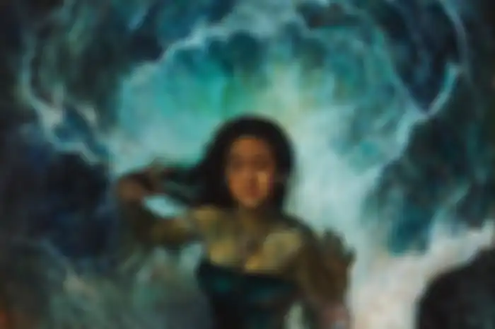 Lukisan Nyi Roro Kidul karya Basoeki Abdullah. Basoeki mengklaim dalam biografinya, bahwa dia menggambarkan sosok mitologi ini karena sering bertemu dengannya.