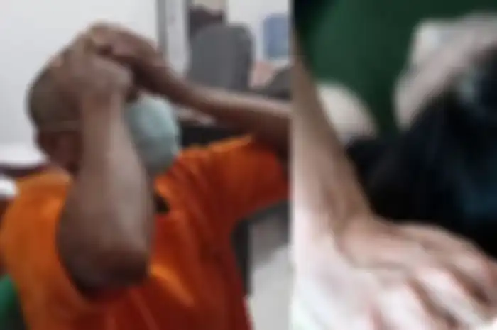 Pelaku pencabulan anak di bawah umur, I (52) di Pinrang menangis dan mengaku menyesal dengan perbuatannya.
