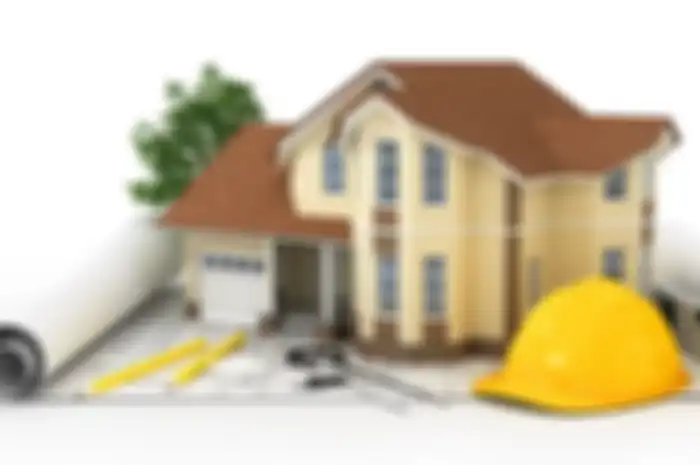 Ilustrasi renovasi atau membangun rumah.