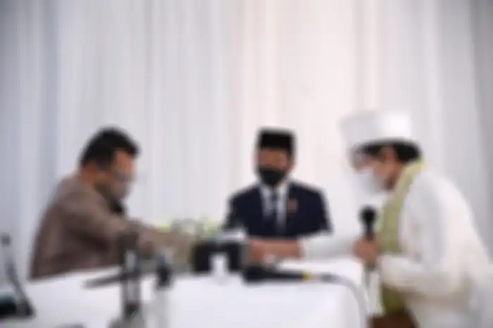 Potret pernikahan Atta Aurel yang dihadiri Jokowi, yang kemudian diposting oleh akun twitter Sekretariat Negara