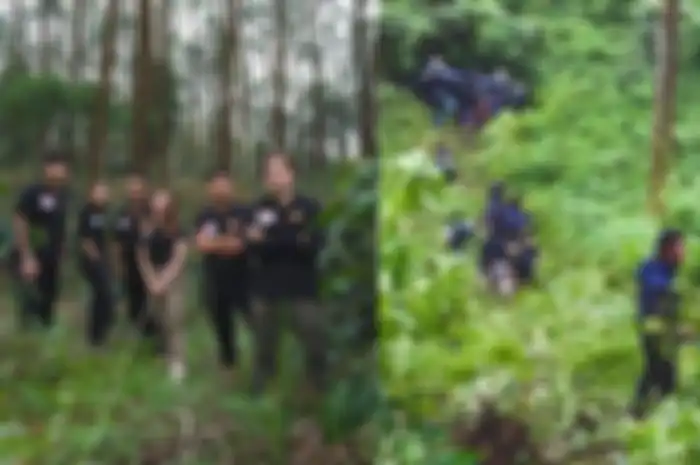 Jordi Onsu dan Tim yang menjalani syuting di Malang dan kondisi mobil Toyota Avanza yang mengalami kecelakaan masuk jurang di Ngadas, Poncokusumo Kabupaten Malang, Kamis (8/4/2021) 