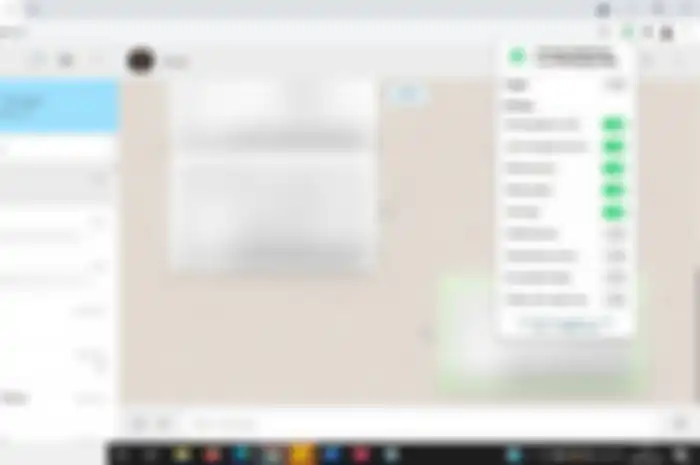 Tampilan layar pesan pada WhatsApp Web yang disamarkan dengan ekstensi di Google Chrome