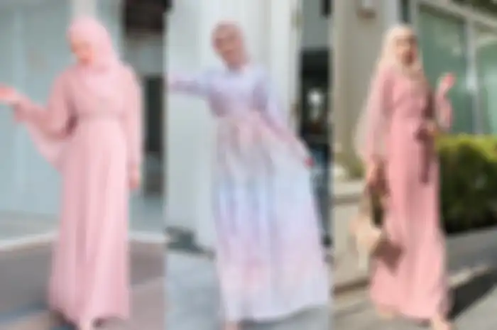 Dress pink hijab untuk Lebaran ala selebgram hijab