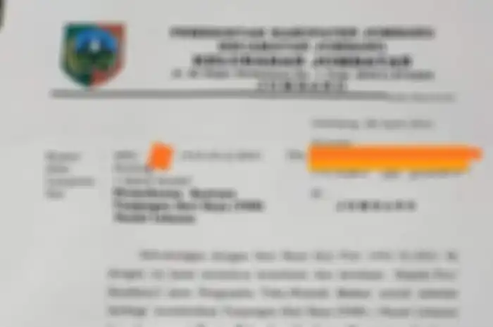 Surat edaran permohonan THR Lurah Jombatan, Jombang