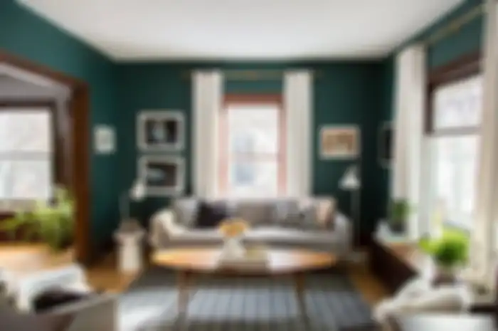 Ilustrasi warna hijau pada interior rumah yang bikin adem. 