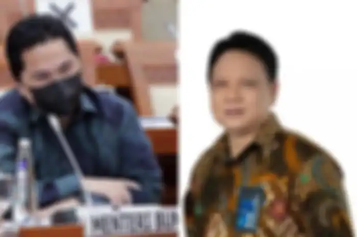 Menteri BUMN Erick Thohir pecat semua direksi Kimia Farma Diagnostika karena kasus alat tes antigen bekas. Ia lalu menunjuk Agus Chandra (kanan) sebagai penggantinya.