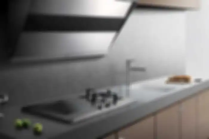 Ilustrasi cooker hood di aprtemen. 