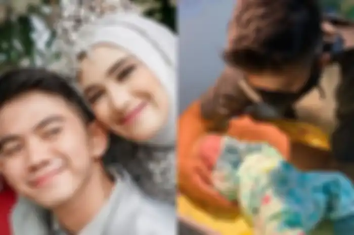 Penyanyi dangdut Rizki DA bersama istri dan anak  