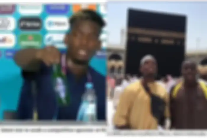 Paul Pogba menyingkirkan botol bir.