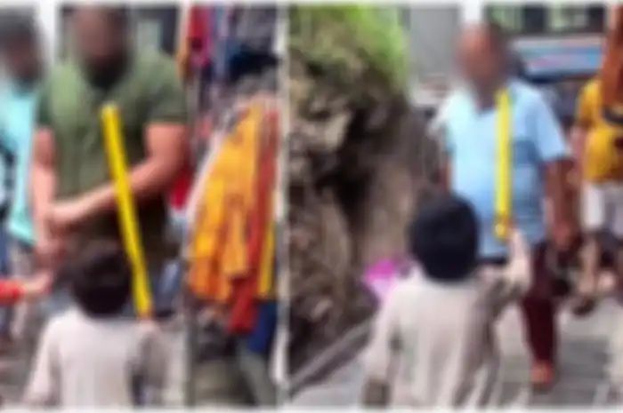  Aksi Seorang Bocah yang Berdiri di Tengah Jalan hingga Berani Menunjuk Orang yang Lewat