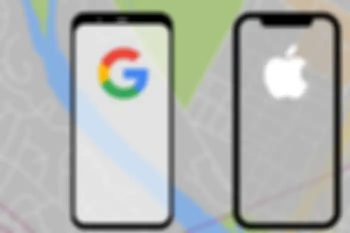 Ilustrasi Apple dan Google