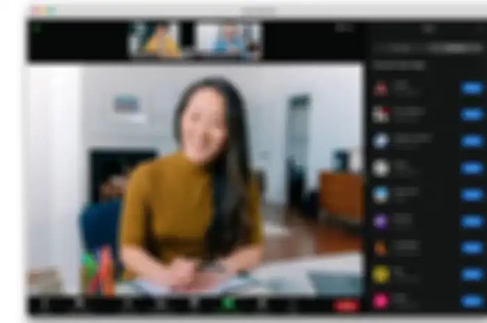 Tampilan fitur baru Zoom dengan berbagai integrasi aplikasi pihak ketiga.