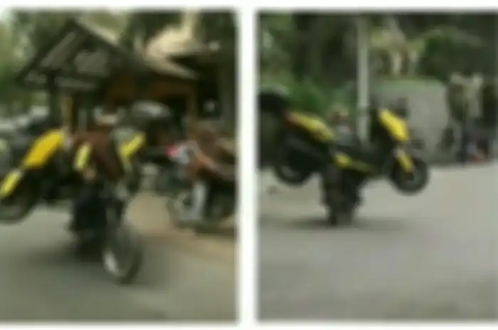 Aksi Motor Tua Gendong Yamaha Xmax di Jok Belakang