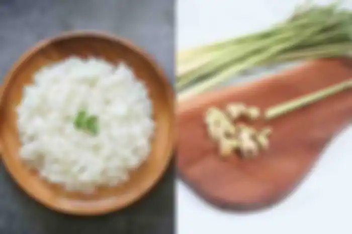 Nasi putih dan serai