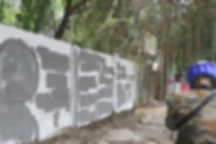 Mural di Citayam selepas dihapus aparat