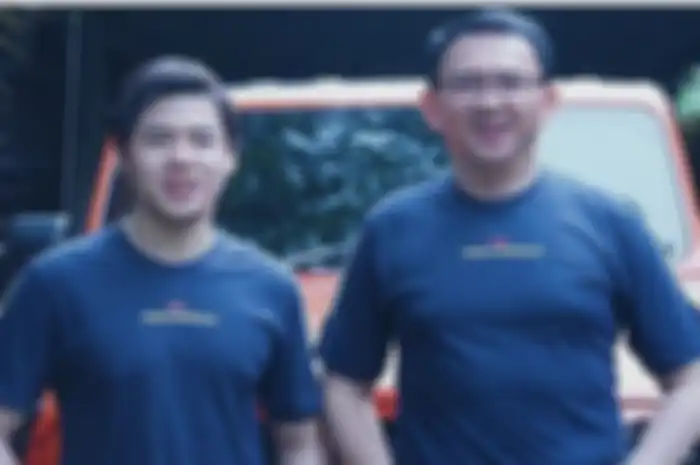 Nicholas Sean berpose bersama sang ayah, Basuki Tjahaja Purnama alias Ahok