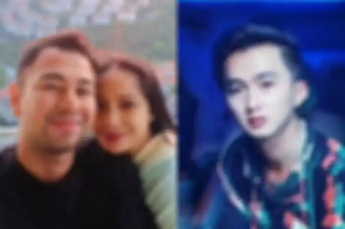 Kolase foto Raffi Ahmad bersama Nagita Slavina dan potret Sensen