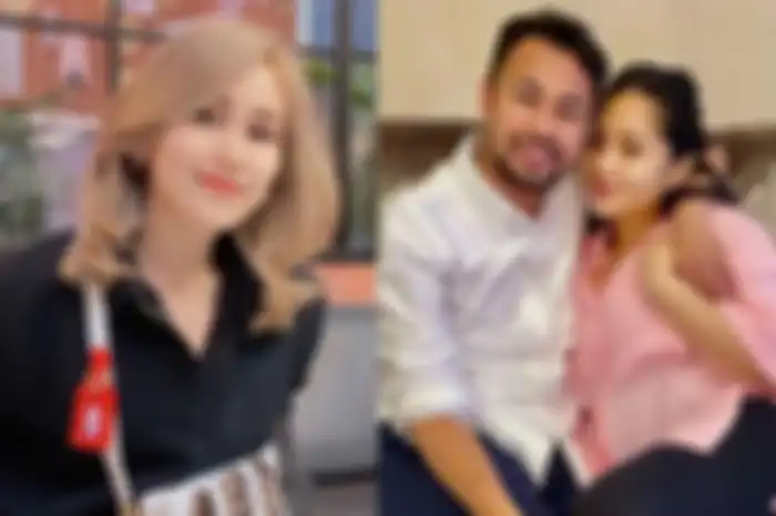Kolase foto Ayu Ting Ting dan Raffi Ahmad bersama Nagita Slavina