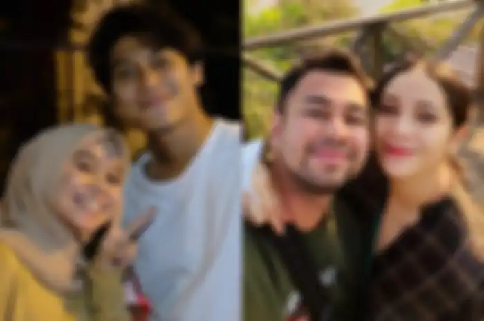 Lesti Kejora dan Rizky Billar (kiri)  Raffi Ahmad dan Nagita Slavina (kanan)