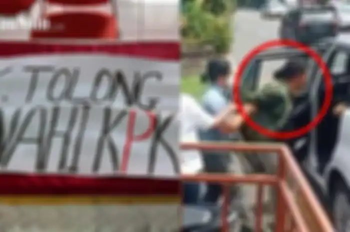 Sejumlah mahasiswa UNS diciduk aparat yang diduga polisi, di tengah kunjungan Presiden Jokowi ke Solo, Senin (13/9/2021). Para mahasiswa itu membawa poster yang ditujukan untuk Presiden Jokowi. 