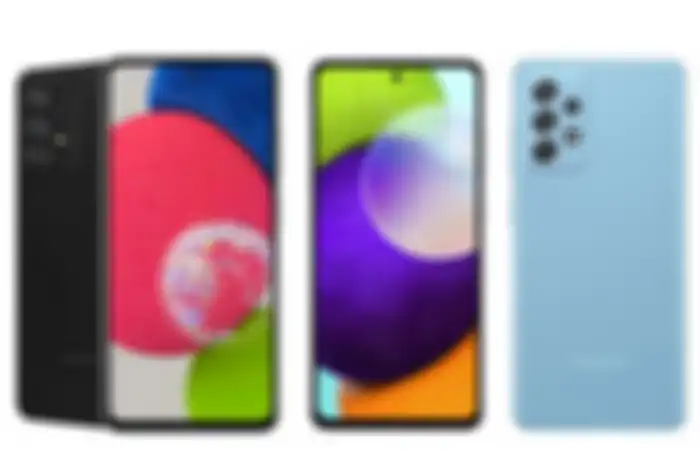 Tampilan Samsung Galaxy A52s 5G (kiri) dan Galaxy A52 (kanan).