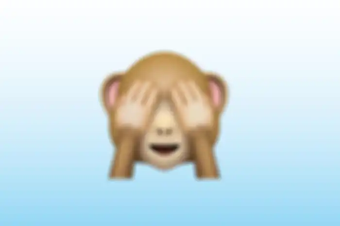 Emoji monyet menutup mata