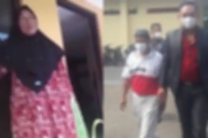 Kolase Mimin dan Yosef saat hendak menjalani pemeriksaan ke-12 kalinya atas kasus pembunuhan Tuti dan Amalia di Subang 