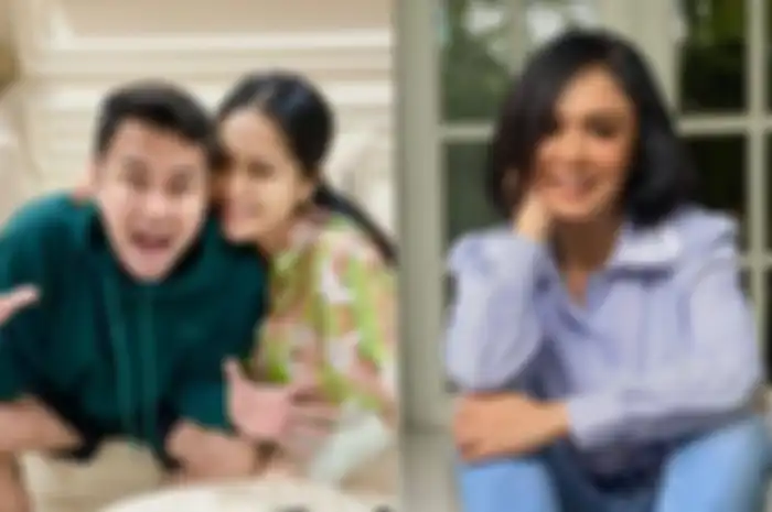Kolase foto Raffi Ahmad dan Nagita Slavina serta potret Yuni Shara