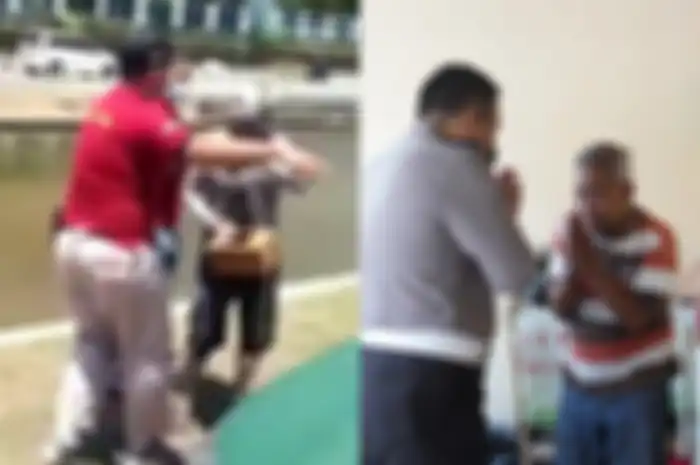 (Kiri) Agus Dartono saat diciduk polisi kala jadi manusia silver, (Kanan) Agus Dartono usai dapat bantuan dari Kapolda Jawa Tengah