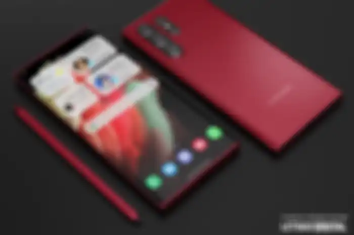 Render Samsung Galaxy S22 Ultra Burgundy Red.