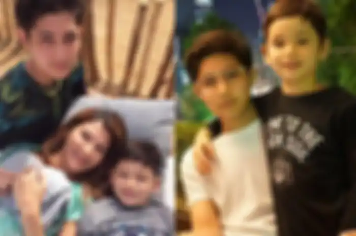 Tamara Bleszynski bersama kedua anaknya, Teuku Rassya dan Kenzou Lion Bleszynski Lewis.